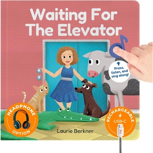 image:imageCalis Books Waiting for The Elevator by Laurie Berkner  Music Book for Toddlers 13 Years Old  Musical Book Headphone Jack Interactive Baby Sound Book